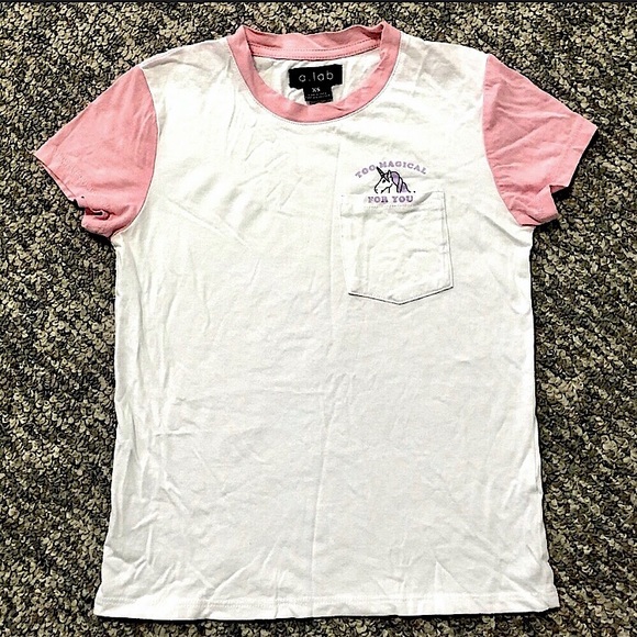 NWOT A.lab 🦄 unicorn too magical t-shirt - Picture 1 of 9